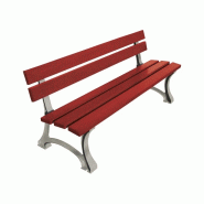 Banc d'extérieur MORA bois et acier (Bois exotique, lasurÃ© chÃªne clair, Gris mÃ©tallisÃ©)