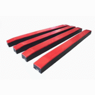 Barres d'impacts HPDE avec un côté biseauté - Caoutchouc 45sh ou 60sh - Largeur 100mm - Hauteur 50mm, 75mm ou 100mm - Longueur 1220mm ou 1500mm