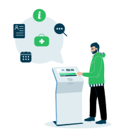Borne interactive libre-service pour l'orientation des visiteurs