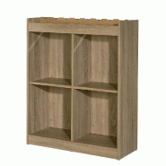 Buffet bas 4/8 cases - L90xP35xH110cm - Vinno - coloris chêne authentique