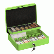 Caisse à monnaie verrouillable avec compartiments à billets 28 x 23 x 10 cm sécurité transport facile en fer noir 13_0014872 - noir 3000247607168