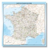 Carte de france routière - poster plastifié  velleda 2 oeillets 100x100cm