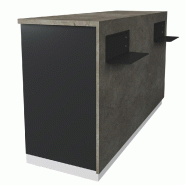 Comptoir Minimaliste DP finition béton et gris anthracite L172xP58xH100cm