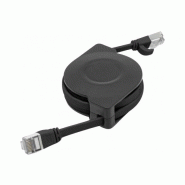 Cordon rj45 catégorie 6a u/ftp rétractable noir - 2 m