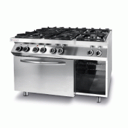 Cuisinière professionnelle kitchen line - 6 feux avec four à convec... - P225899
