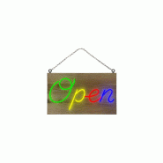 Enseigne lumineuse LED intérieur "Open" en bois - Fabrication française - Référence: LED-141 Enseigne lumineuse LED intérieur "Open" en bois - Fabrication française - Référence: LED-141