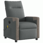 Fauteuil inclinable de massage électrique gris foncé tissu Modèle Vervessa - 8721158644565