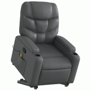 Fauteuil inclinable de massage Gris Similicuir Modèle Corderia - 8721012171565