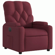Fauteuil inclinable électrique Rouge bordeaux Tissu Modèle Merdelora - 8721012171770