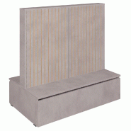 Gondole double face Vertigo T03 avec tiroir MDF naturel et béton 125x74x125cm