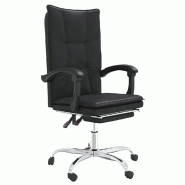 Helloshop26 - Chaise fauteuil siège pivotante de inclinable de bureau informatique étude similicuir noir 02_0024266 - noir métal 3000215344439