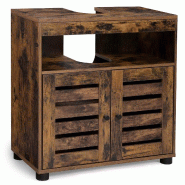 Helloshop26 - Meuble sous lavabo meuble de salle de bain placard de rangement 60 x 30 x 63 cm avec 2 portes persiennes planche 12_0006543 - 3000223604