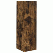 Helloshop26 - Meuble TV mural moderne avec rangements pratiques 30 x 31 x 100 cm en bois d'ingénierie chêne fumé 02_0054995 - Bois massif 300023875