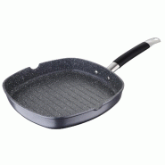 Masterpro - Poêle Grill 28x28x4,5 cm en Aluminium Forgé Couleur Grise - Q5153
