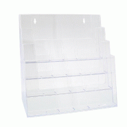 Porte-brochure de comptoir ou mural A4 - A5 - 1/2 A4 - 1/3 A4 - A6 - Polystyrène injecté - Transparent