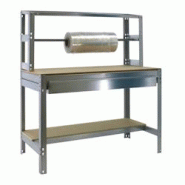 PROREGAL Table d'emballage BUFFALO avec tiroir | HxLxP 84x120x76cm | Capacité de charge 600kg | Galvanisé - argenté métal RS43-05 PROREGAL Table d'emballage BUFFALO avec tiroir | HxLxP 84x120x76cm | Capacité de charge 600kg | Galvanisé - argenté métal RS43-05