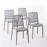 RATTATAN Set 4 Chaises en polypropylène avec fibre de verre empilables pour extérieur et jardin, bar et restaurant, cuisine design moderne - ANNA - RATTATAN Set 4 Chaises en polypropylène avec fibre de verre empilables pour extérieur et jardin, bar et restaurant, cuisine design moderne - ANNA -