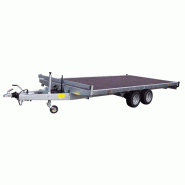 Remorque plateau roues dessous LIDER - PTAC : 2500 kg - 2 essieux freinés - 406 x 215 cm - Reference -HA752513-5 + CAP