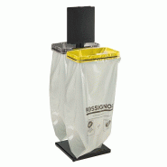 Rossignol Support sac sans couvercle Rollec sur socle - 2x110l - gris manganèse / jaune colza - RAL 1021 - 3019920531461