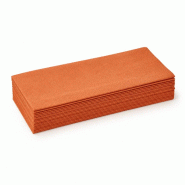 Serviettes de table papier Le Nappage Tex Touch 38 x 38 cm terracotta pliage 1/8 - lot 400 - orange papier STT4009.P18