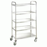 Vaiotec Chariot de service EASYLINE, acier inoxydable / 5 étagères, 860 x 540 mm - inox 10274 Vaiotec Chariot de service EASYLINE, acier inoxydable / 5 étagères, 860 x 540 mm - inox 10274