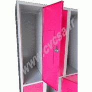 Vestiaires multicases haute sécurité - 2 cases sur la hauteur - Tôle électro-zinguée - Serrure à choix multiple Vestiaires multicases haute sécurité - 2 cases sur la hauteur - Tôle électro-zinguée - Serrure à choix multiple