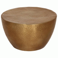 VidaXL Table basse martelée en aluminium Ø 50x30 cm laiton Modèle Renaissance Prestige - 359610