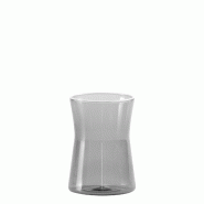 Zafferano Lot de 4 Verres Tumbler Série Classy en Verre Borosilicaté Soufflé à la Main Couleur Gris Design Géométrique Élégant pour Table Mode