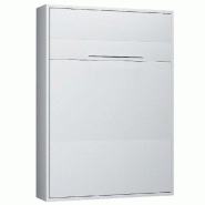 ARMOIRE LIT ESCAMOTABLE KOMPACT OUVERTURE ASSISTÉE, COLORIS BLANC MAT COUCHAGE 160*200 CM.