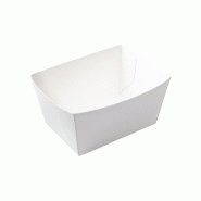 Barquette Carton NOVABOX PACK CHR Blanche Traiteur 315g - 120x70x40mm - 270g/m² - Support Rigide pour Snacking et Fritures - Ingraissable - blanc en