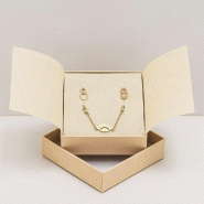 Boîte écrin bijoux carton kraft 8x8x3cm - par 10