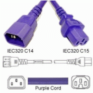 Câble d'alimentation C14/C15 15A VIOLET