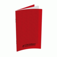 CONQUERANT Lot de 10 Carnet Classique PP piqué 9x14 96p./48 feuilles 90g/m², quadrillé 5x5, rouge - 3020120031941