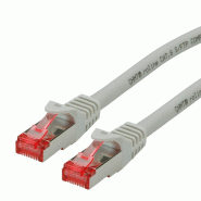 Cordon ROLINE S/FTP(PiMF) Cat.6, LSOH, Component Level, gris, 0,5 m_0