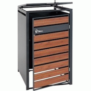 Décoshop26 - Abri de poubelle vérouillable en métal anthracite aspect bois de cerisier brun foncé MDJ04178 - 3000460069606 Décoshop26 - Abri de poubelle vérouillable en métal anthracite aspect bois de cerisier brun foncé MDJ04178 - 3000460069606