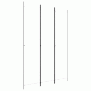 Décoshop26 - Paravent séparateur de pièce cloison 3 panneaux 150 x 220 cm tissu blanc et fer DEC030742 - blanc 3000258095626
