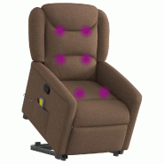 Fauteuil de massage inclinable Marron Tissu Modèle Kermelia - 8721102961908