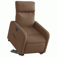 Fauteuil inclinable électrique marron tissu Modèle Iermelis - 8721012219502