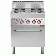 Fourneau électrique 4 plaque ronde + four gn 1/1 ventilé électrique - PE65/4PFV7-N