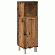 Helloshop26 - Armoire de salle de bain rangement design épuré 30 x 30 x 95 cm en bois d'ingénierie vieux bois 02_0050770 - Bois massif 3000236559072