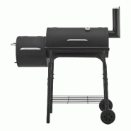 Helloshop26 - Barbecue à charbon fumoir 115 x 110 x 64 cm acier noir 03_0008980 - 3000224453054