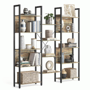 Helloshop26 - Bibliothèque étagère de rangement avec 14 compartiments cadre en métal pour salon bureau style industriel 158 x 24 x 12_0004257 - 30