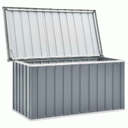 Helloshop26 - Coffre boîte meuble de jardin rangement 129 x 67 x 65 cm gris 02_0013082 - gris acier 3000713782726