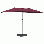 Helloshop26 - Parasol de jardin moderne pliable confort 385 x 209 x 244 cm en polyester bordeaux 02_0058678 - acier 3000240717758