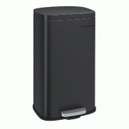 Helloshop26 - Poubelle de cuisine à pédale en acier inoxydable 34,8 x 29,7 x 63,3 cm seau intérieur en plastique volume 30 litres 12_0007202 - inox