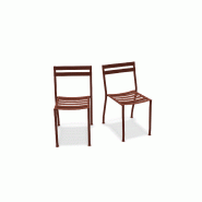Lot de 2 chaises en métal FLANER - brique