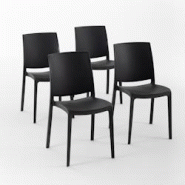 RATTATAN Set 4 Chaises en polypropylène avec fibre de verre empilables pour extérieur et jardin, bar et restaurant, cuisine design moderne - CARMEN RATTATAN Set 4 Chaises en polypropylène avec fibre de verre empilables pour extérieur et jardin, bar et restaurant, cuisine design moderne - CARMEN