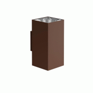Sunset Sq 16 - Spot Mural Carré Led 16W Ip65 Avec Interrupteur, Température De Couleur 2700K/3200K/4000K, Finition Corten - Beneito & Faure - marron