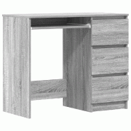 VidaXL Bureau Sonoma gris 90x45x76 cm Bois d'ingénierie Modèle Apex Contemporain - gris 815508