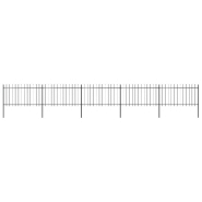 Vidaxl clôture de jardin avec dessus en lance acier 8,5x1 m noir 277615